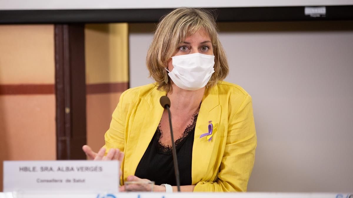 31 07 2020 La consellera de Salud de la Generalitat Alba Verges durante la presentacion de un proyecto promovido por la Generalitat y la Creu Roja sobre el impacto en la salud que supone la transmision del Covid-19 en la Conselleria de Salud Barcelona Catalunya (Espana) a 31 de julio de 2020 SALUD David Zorrakino - Europa Press 31 07 2020 La consellera de Salud de la Generalitat Alba Verges durante la presentacion de un proyecto promovido por la Generalitat y la Creu Roja sobre el impacto en la salud que supone la transmision del Covid-19 en la Conselleria de Salud Barcelona Catalunya (Espana) a 31 de julio de 2020 SALUD David Zorrakino - Europa Press