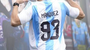Márquez, luciendo la camiseta de Argentina