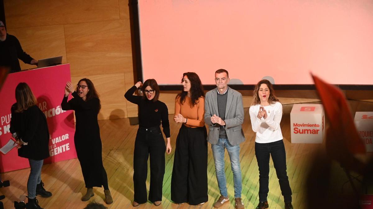 Mitin central del IU-Movimiento Sumar en Zaragoza por las elecciones del 8F en Aragón.