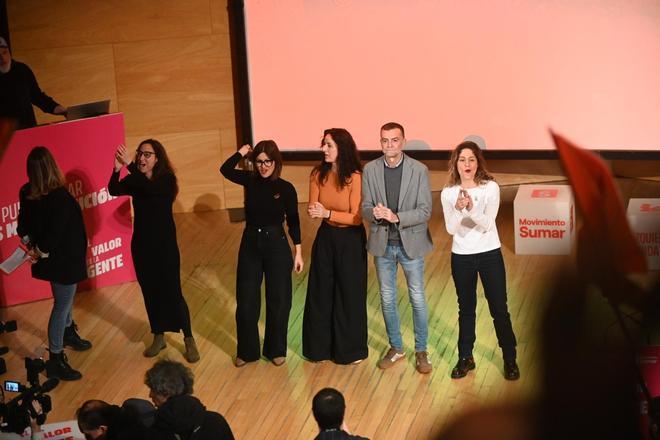 Mitin central del IU-Movimiento Sumar en Zaragoza por las elecciones del 8F en Aragón.