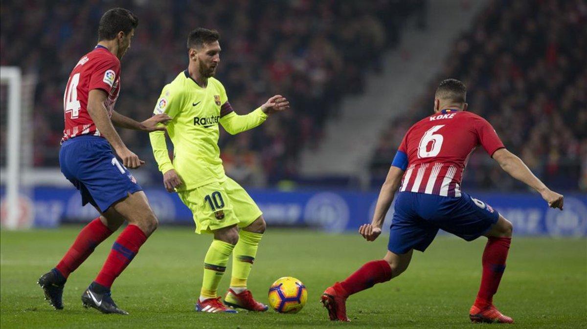 Leo Messi fue de más a menos en el Wanda Metropolitano