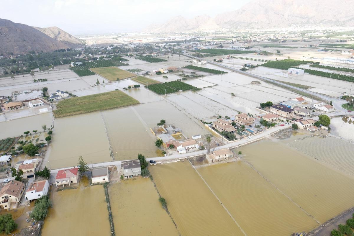 Inundación de la huerta tradicional de la Vega Baja en septiembre de 2019