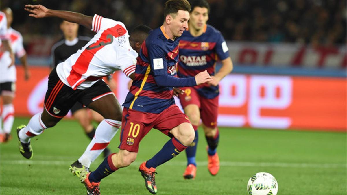 Messi se enfrentó a River Plate en el Mundial de Clubes