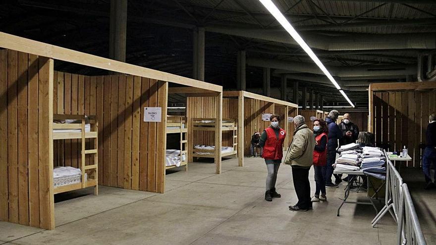 L&#039;espai habilitat per a persones sense sostre al Palau Firal.