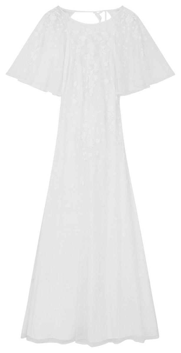 Vestido de novia 'Annie', con mangas semitransparentes con bordados, de Asos