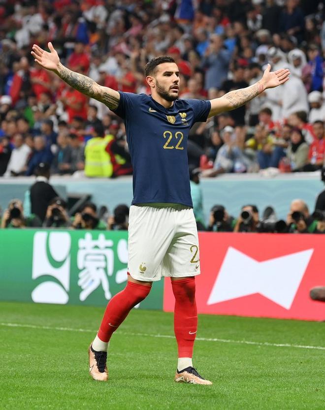 Theo celebra su gol ante Marruecos