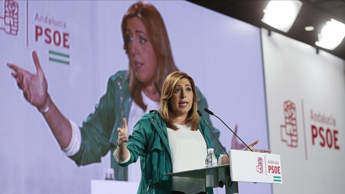 Susana Díaz, este sábado, durante el acto conmemorativo del Día de Andalucía organizado por el PSOE.