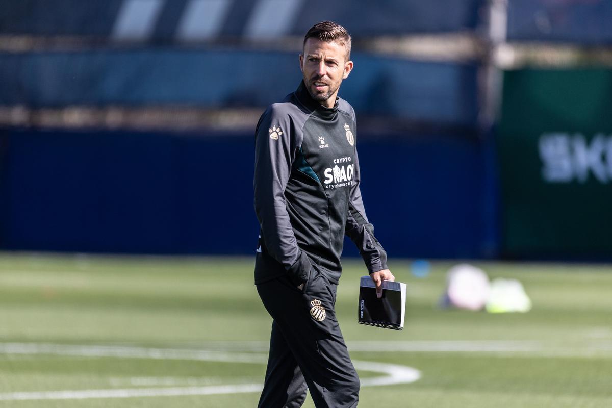 Luis García, en una imagen de archivo en un entrenamiento con el Espanyol