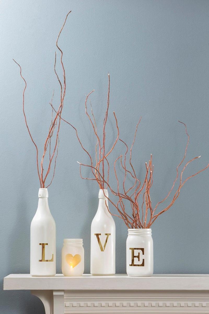 Botellas pintadas con mensaje
