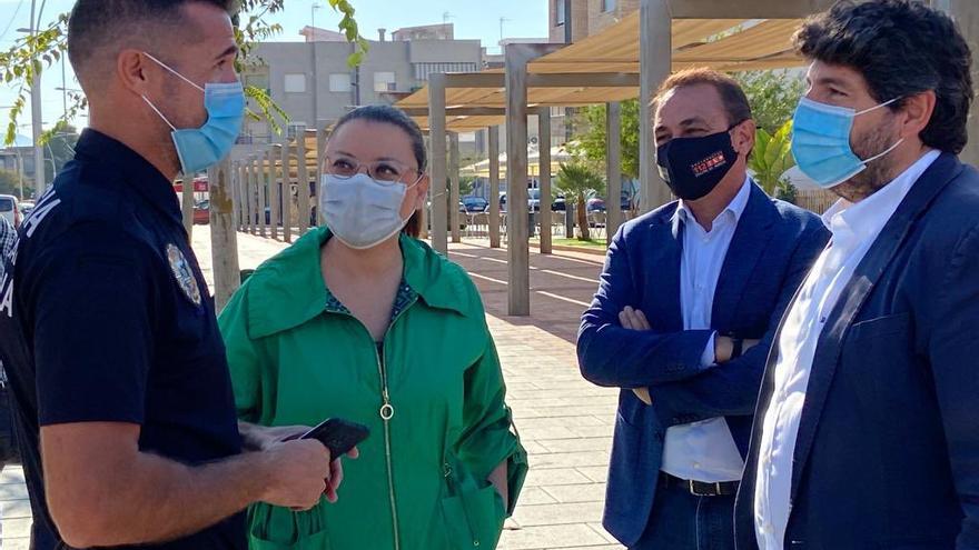 Cati Herrero, alcaldesa de Fortuna, con López Miras y Antonio Sánchez Lorente