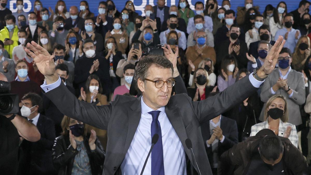 Feijóo, este miércoles antes de confirmar su candidatura a presidir el PP.