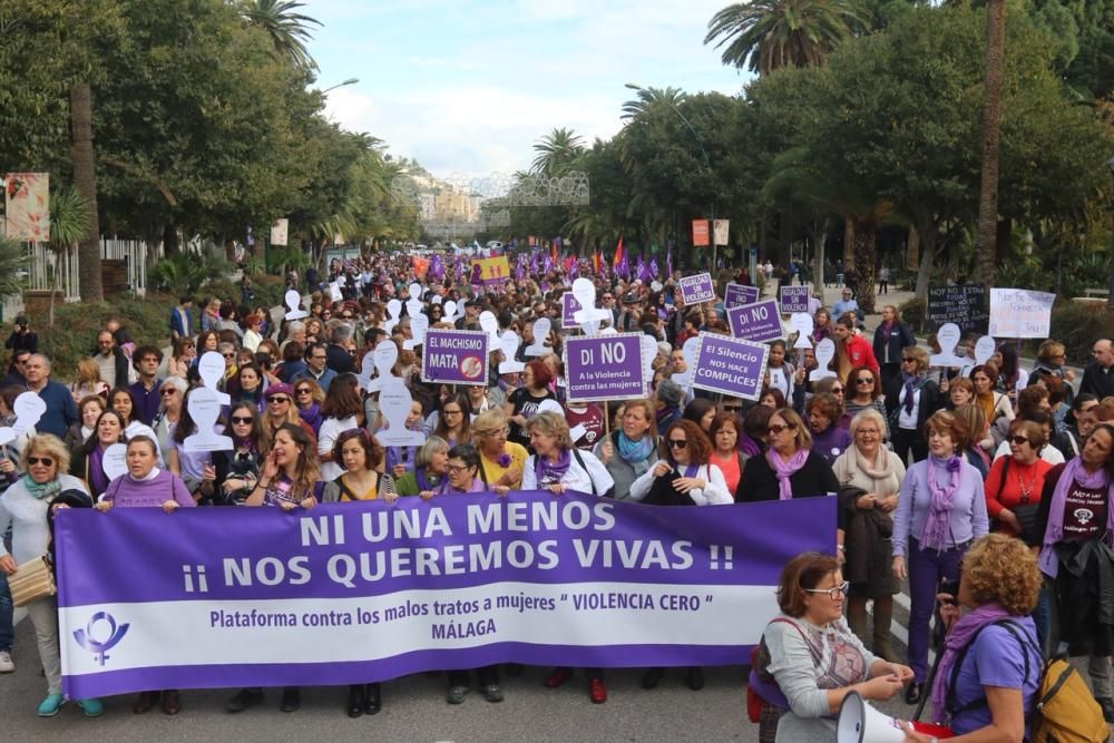 Manifestación contra la violencia de género en Málaga