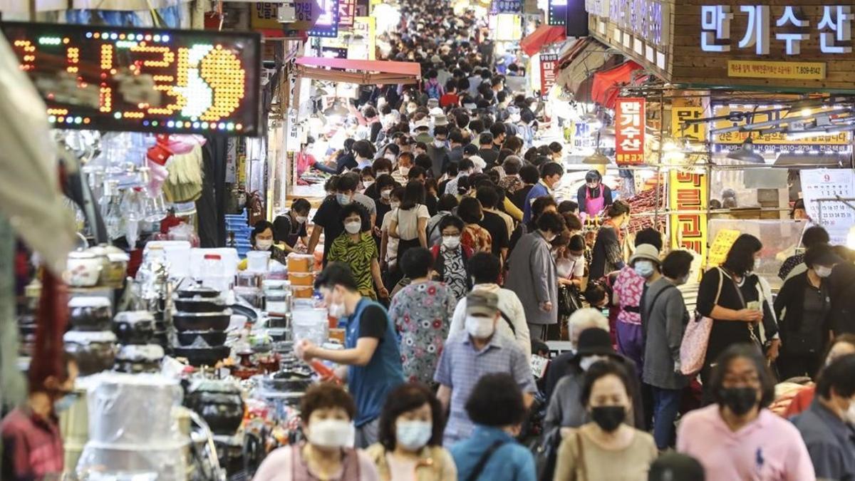 Mercado de Bujeon en Busan.