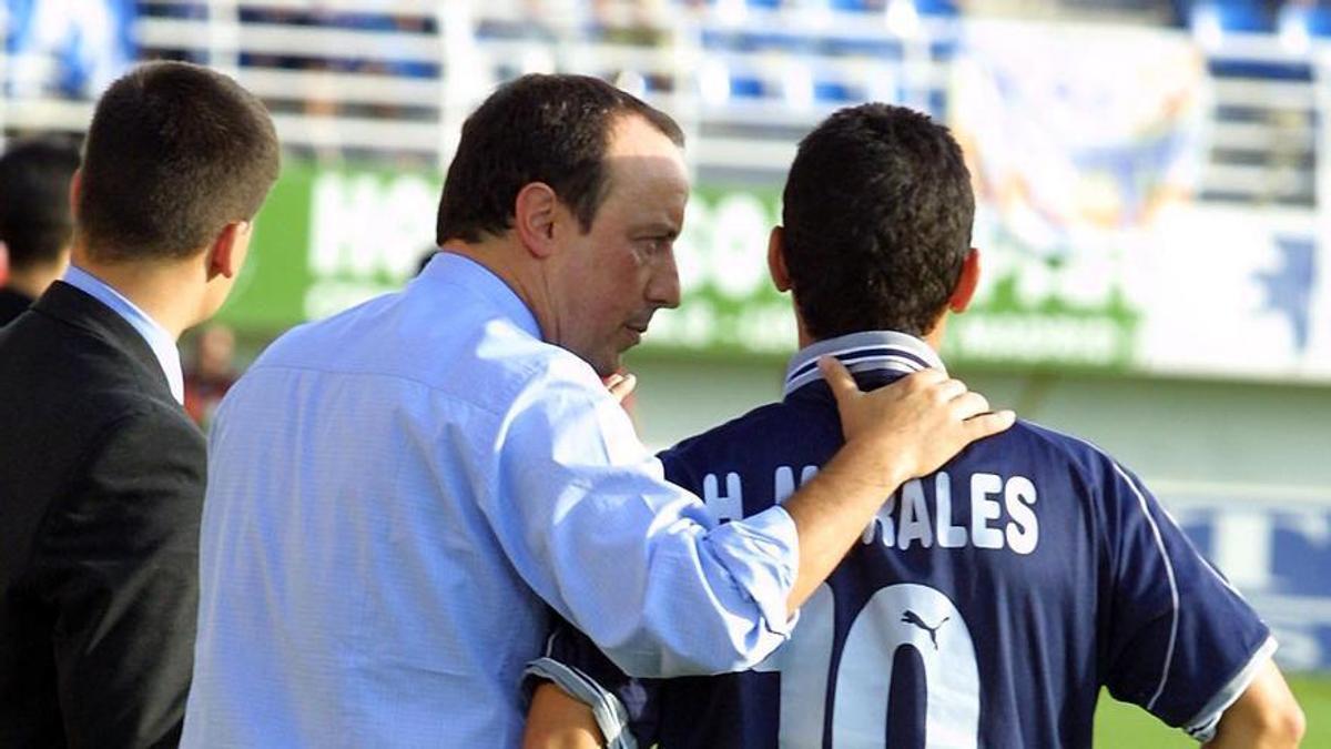 Rafa Benítez y Hugo Morales en Leganés.
