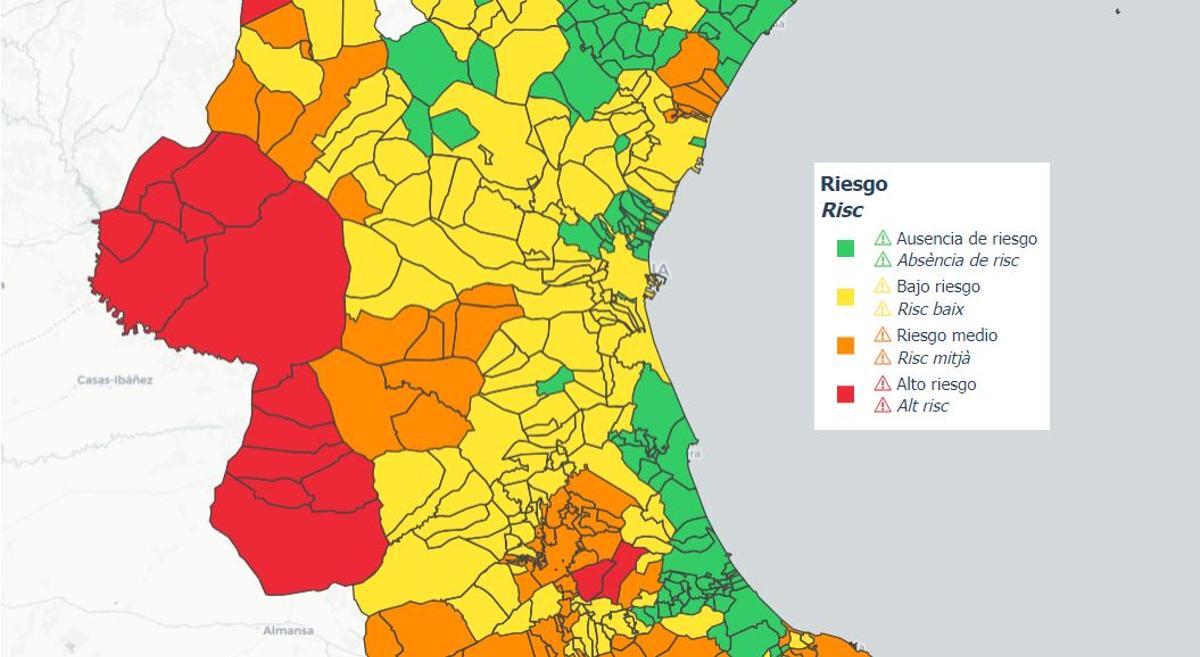 Mapa de riesgo por calor
