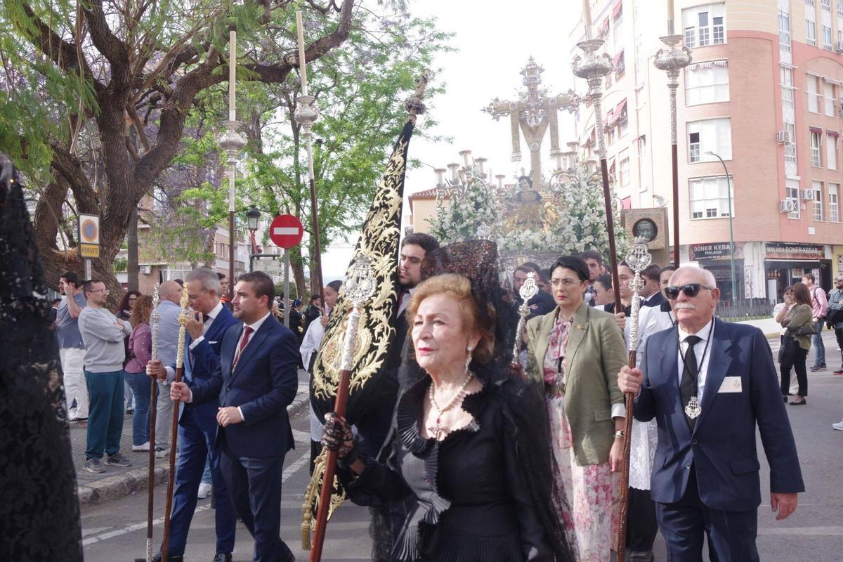 Procesión de la Santa Cruz Torre del Ángel de Salesianos en Málaga