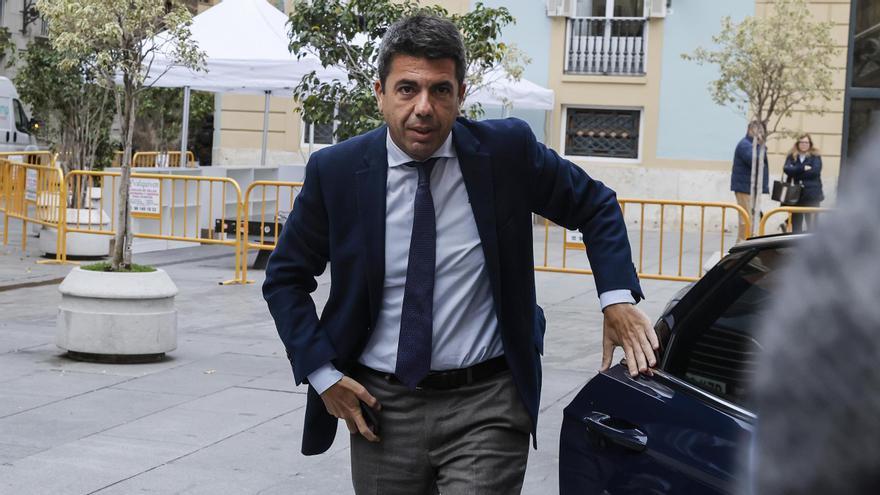 Carlos Mazón a su llegada al Palau, este viernes a primera hora