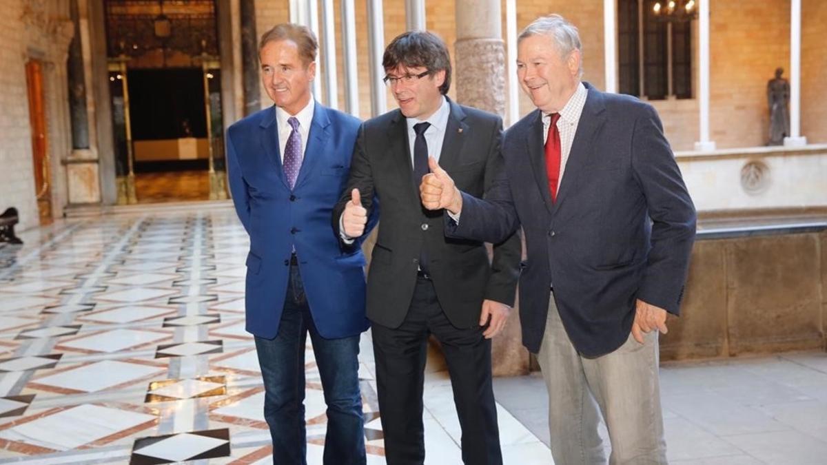 Carles Puigdemont y los congresistas de EEUU Dana Rohrabacher y Brian Higgins