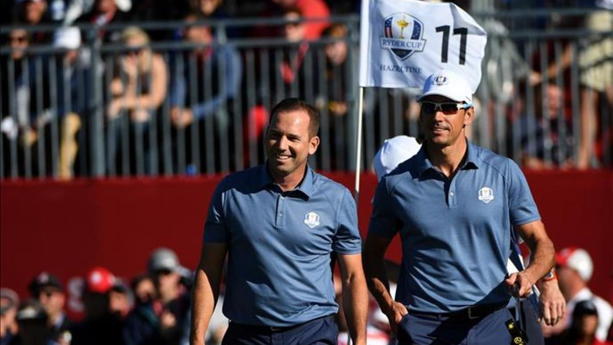 Sergio Garcia y Rafa Cabrera Bello lideraron el tirón de Europa en los fourballs