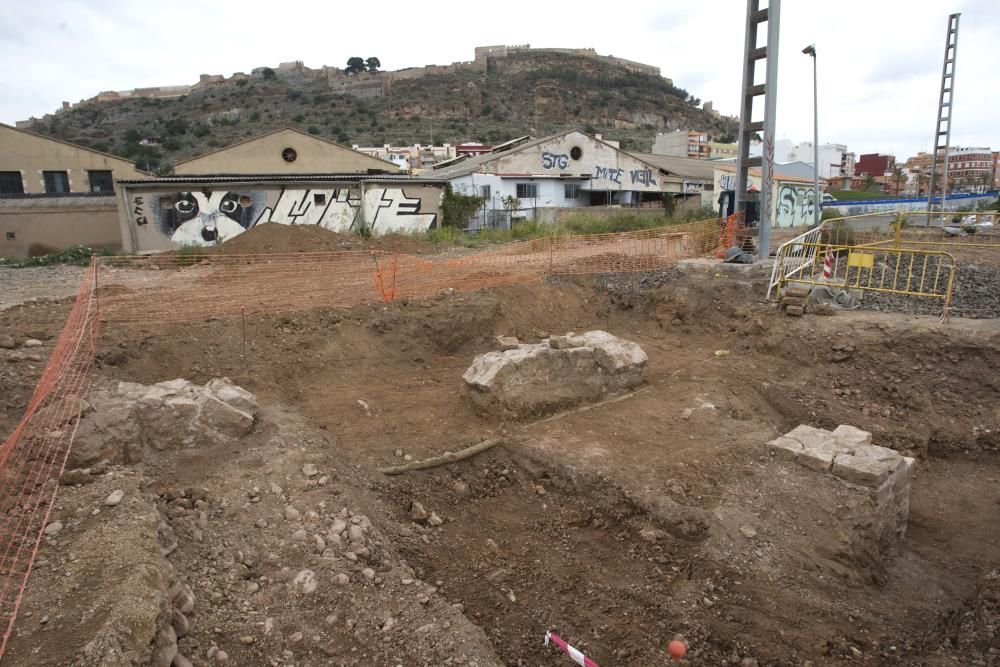Hallan restos romanos en las obras del corredor mediterráneo en Sagunt