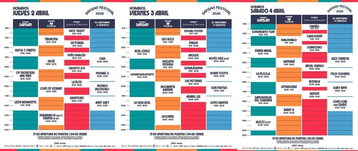 Horarios del SanSan