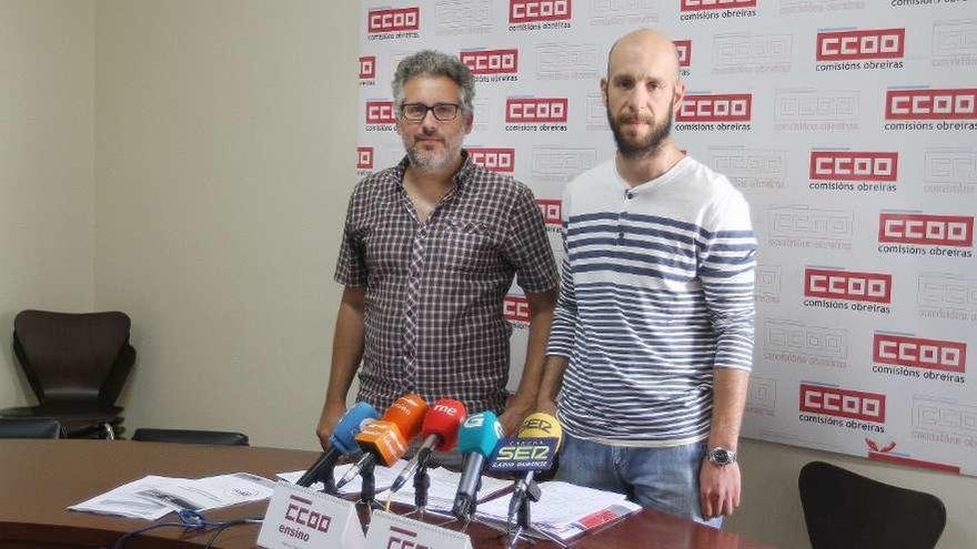 Borja Campos y Daniel Rodríguez en la sede de CC. OO. // Iñaki Osorio