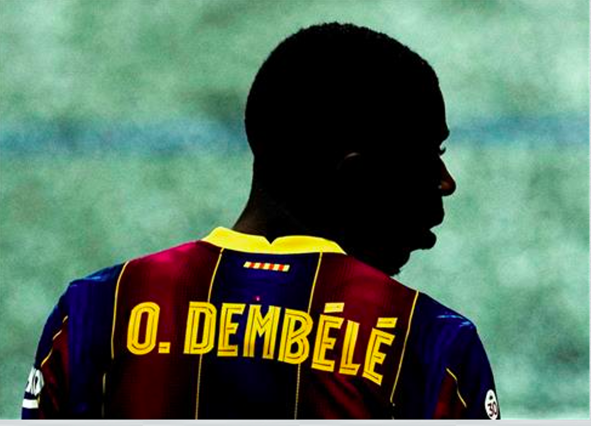 Dembélé, en el duelo copero en Cornellà.