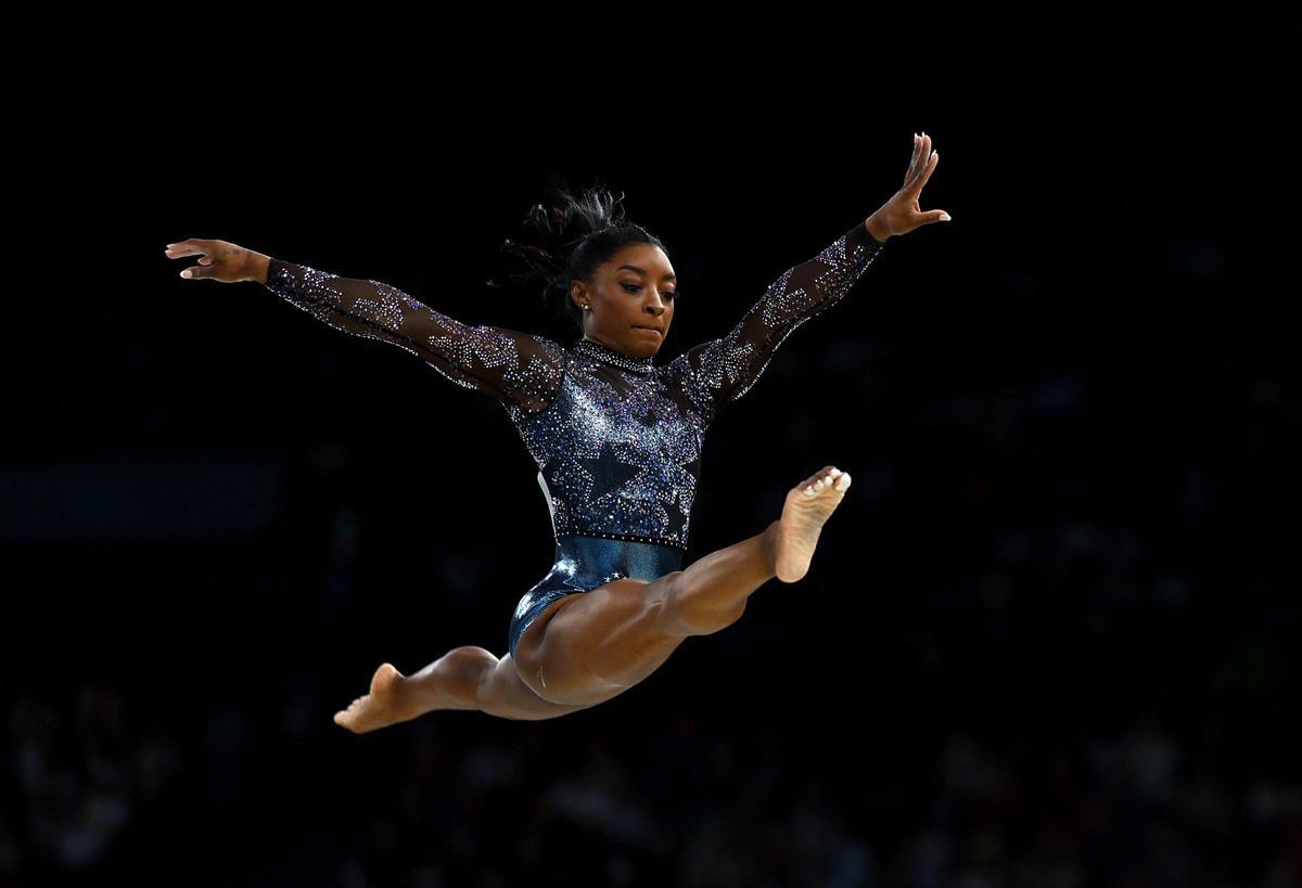 Simone Biles, en su debut en París.