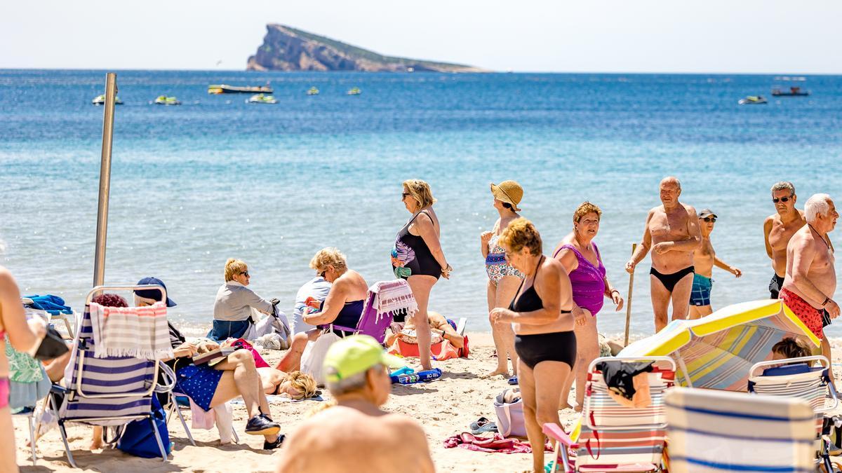 La playa de Poniente de Benidorm.