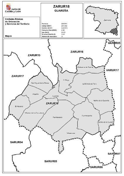 Mapa de las ubost en Zamora