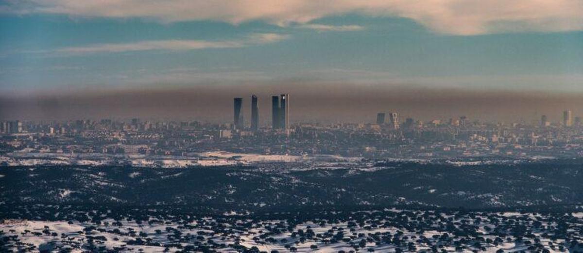 'Filomena' se va, pero reaparece la 'boina' de polución sobre Madrid