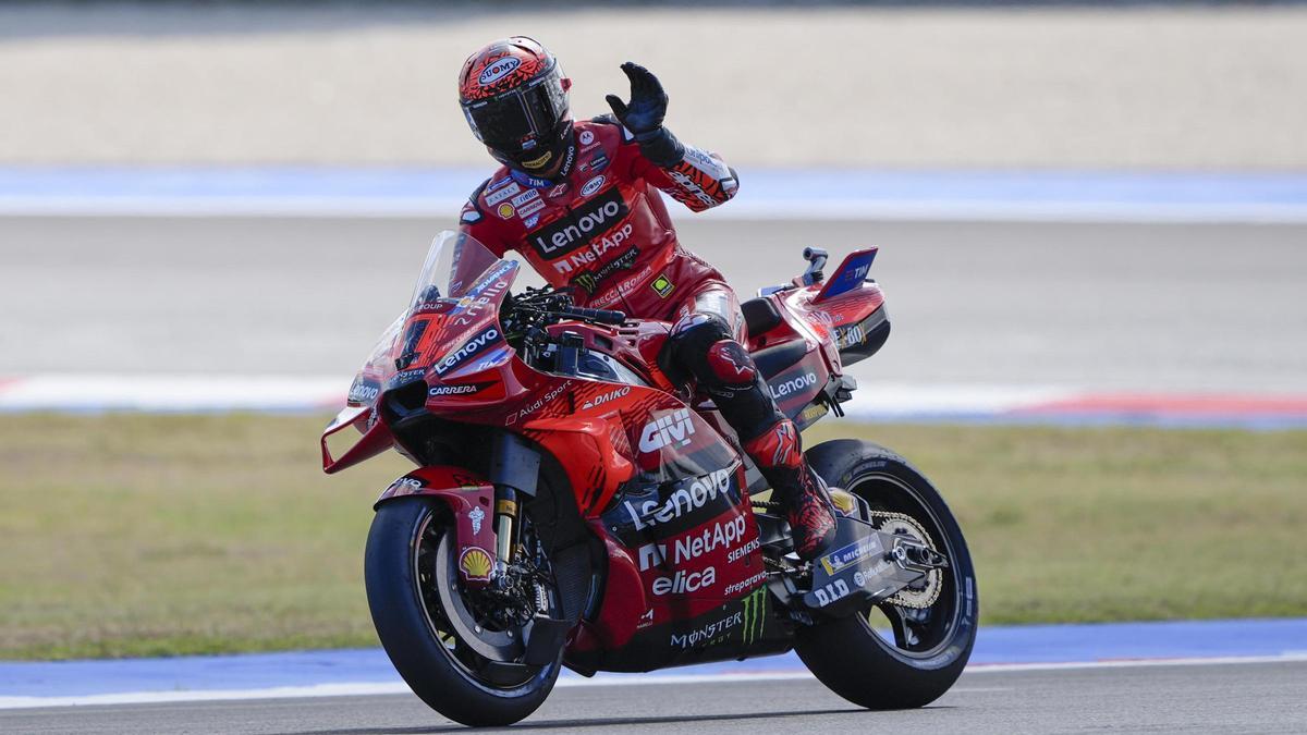 Francesco Bagnaia, en el circuito de Misano.