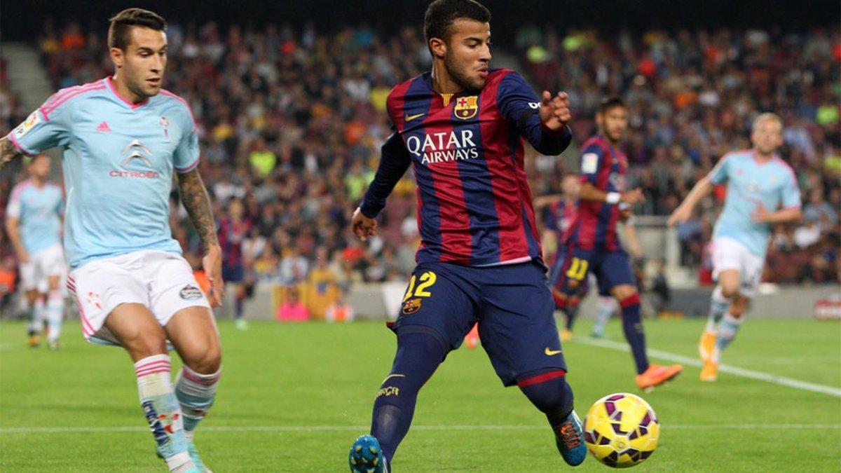 Rafinha, en una acción contra el que ahora es su capitán en el Celta, Hugo Mallo