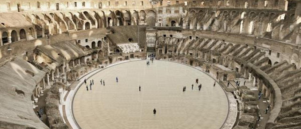 Ilustración del proyecto para dotar de suelo al Coliseo de Roma.
