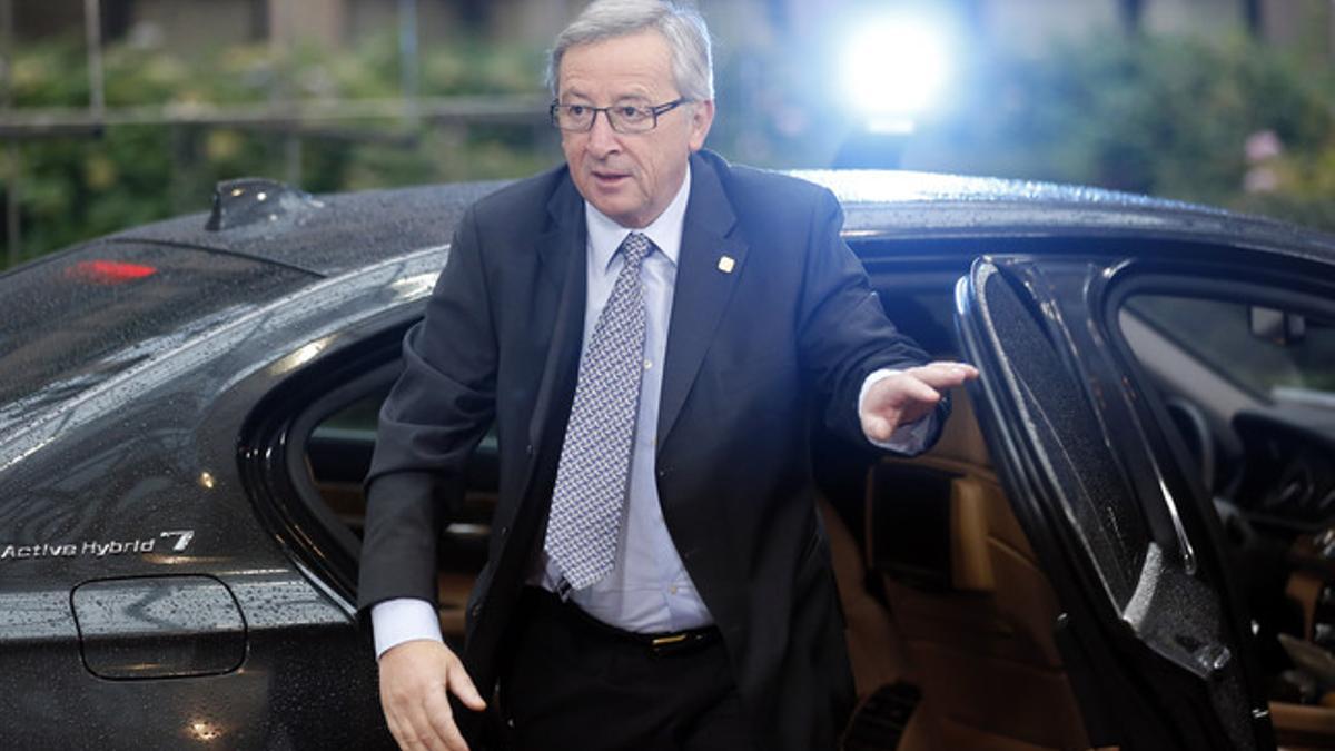 El presidente del Eurogrupo, Jean-Claude Juncker, a su llegada a la reunión de viernes en Bruselas.