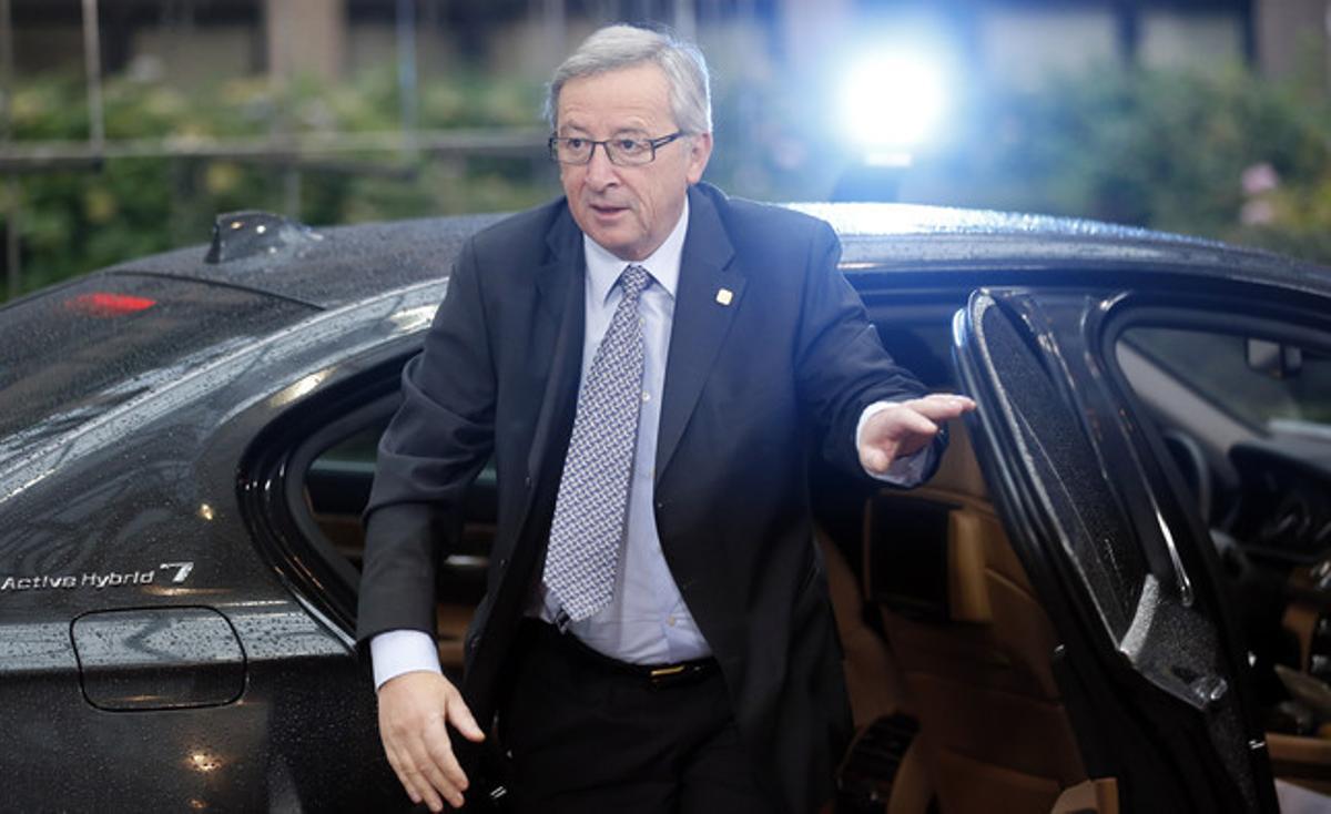 El president de l’Eurogrup, Jean-Claude Juncker, a l’arribar a la reunió de divendres a Brussel·les.