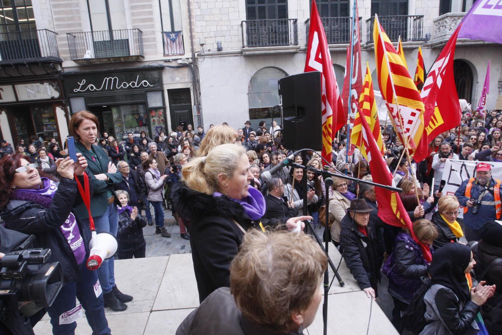 Mobilització a Girona amb motiu de la vaga feminista