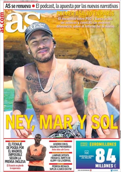 Portada AS miércoles 14 agosto 2019