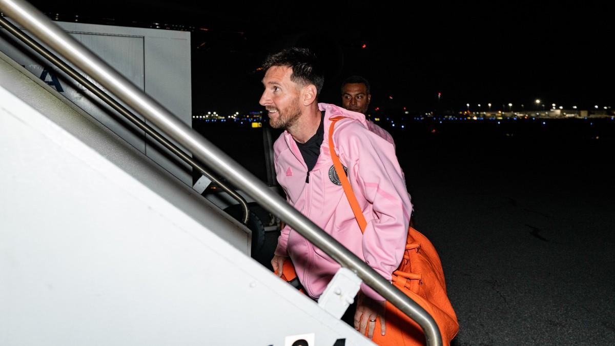 Leo Messi, durante el viaje a Arabia
