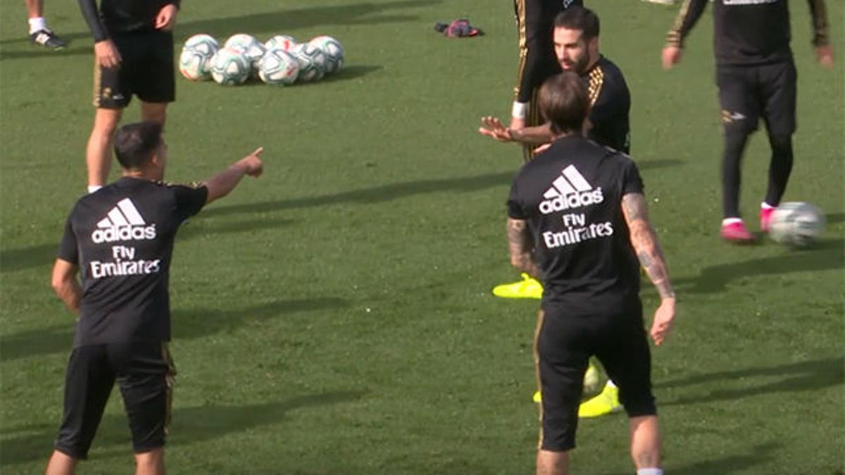 El pique de Carvajal con Lucas Vázquez en el entrenamiento