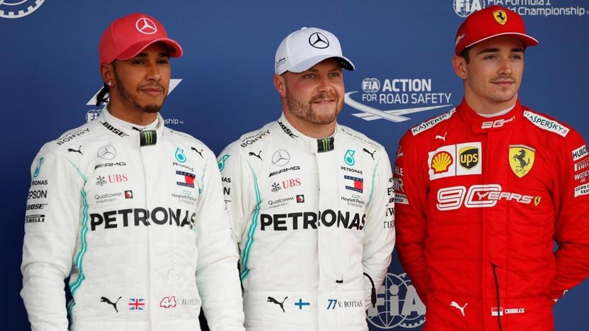 Valtteri Bottas, Lewis Hamilton y Charles Leclerc arrancarán delante mañana en el GP de Inglaterra.