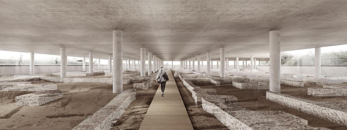 Recreación de la plaza flotante que se construirá sobre los restos arqueológicos de San Esteban en la segunda fase del proyecto.