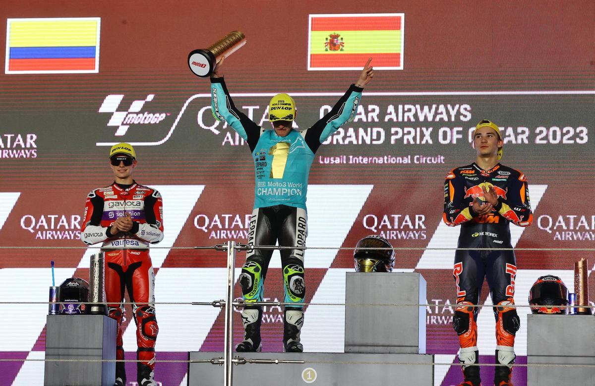 Las imágenes de Jaume Masià como campeón del mundo de Moto3 en Catar