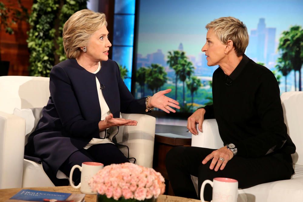 La candidata demócrata a la presidencia de EEUU, Hillary Clinton, en el Show de Ellen.