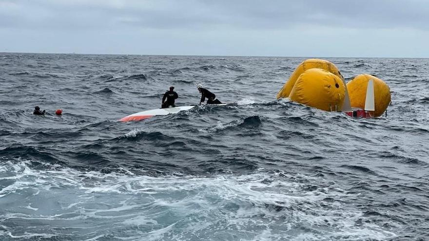 Rescate del náufrago, en las aguas de Malpica.