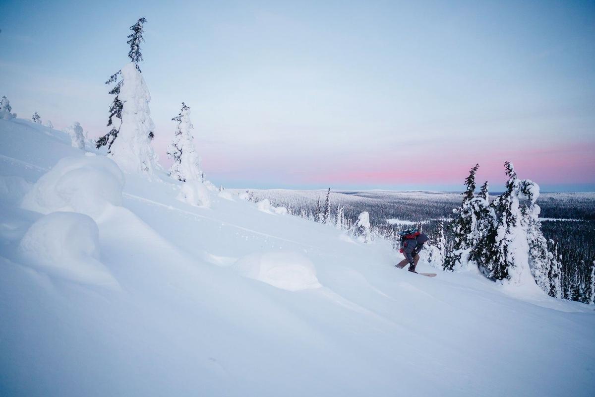 Surf en la nieve de Finlandia