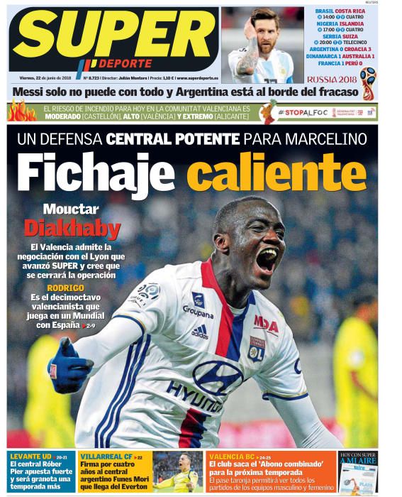 Portada SUPERDEPORTE viernes 22 de junio de 2018