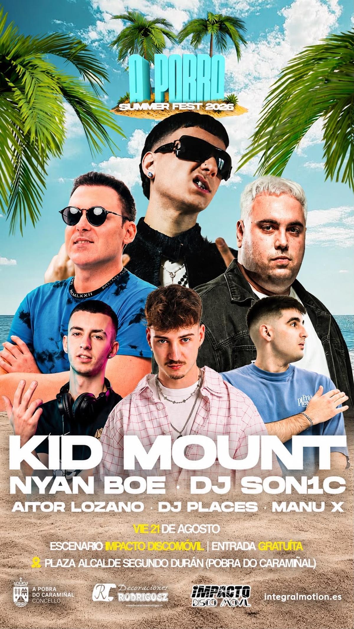 Cartel promocional do Summer Fest A Pobra 2026.