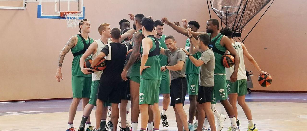 Entrenamiento del Unicaja en la primera semana de pretemporada.