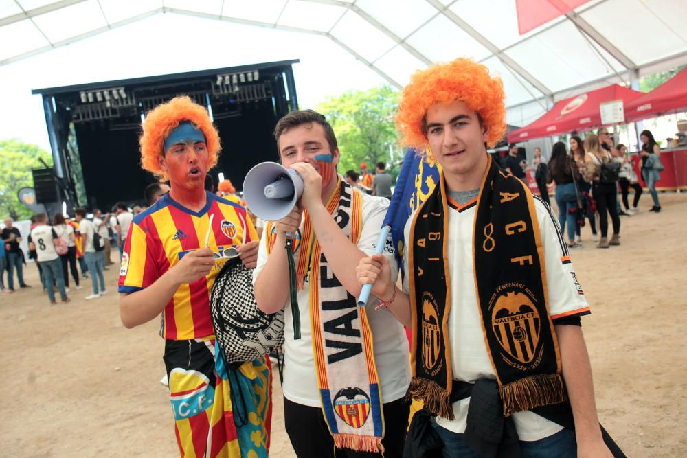 Fan zone del Valencia CF en el viejo cauce del río